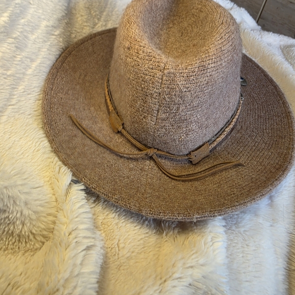 ALTAR'D STATE Tan Wool Hat with Beaded Band (One Size) - Picture 6 of 10